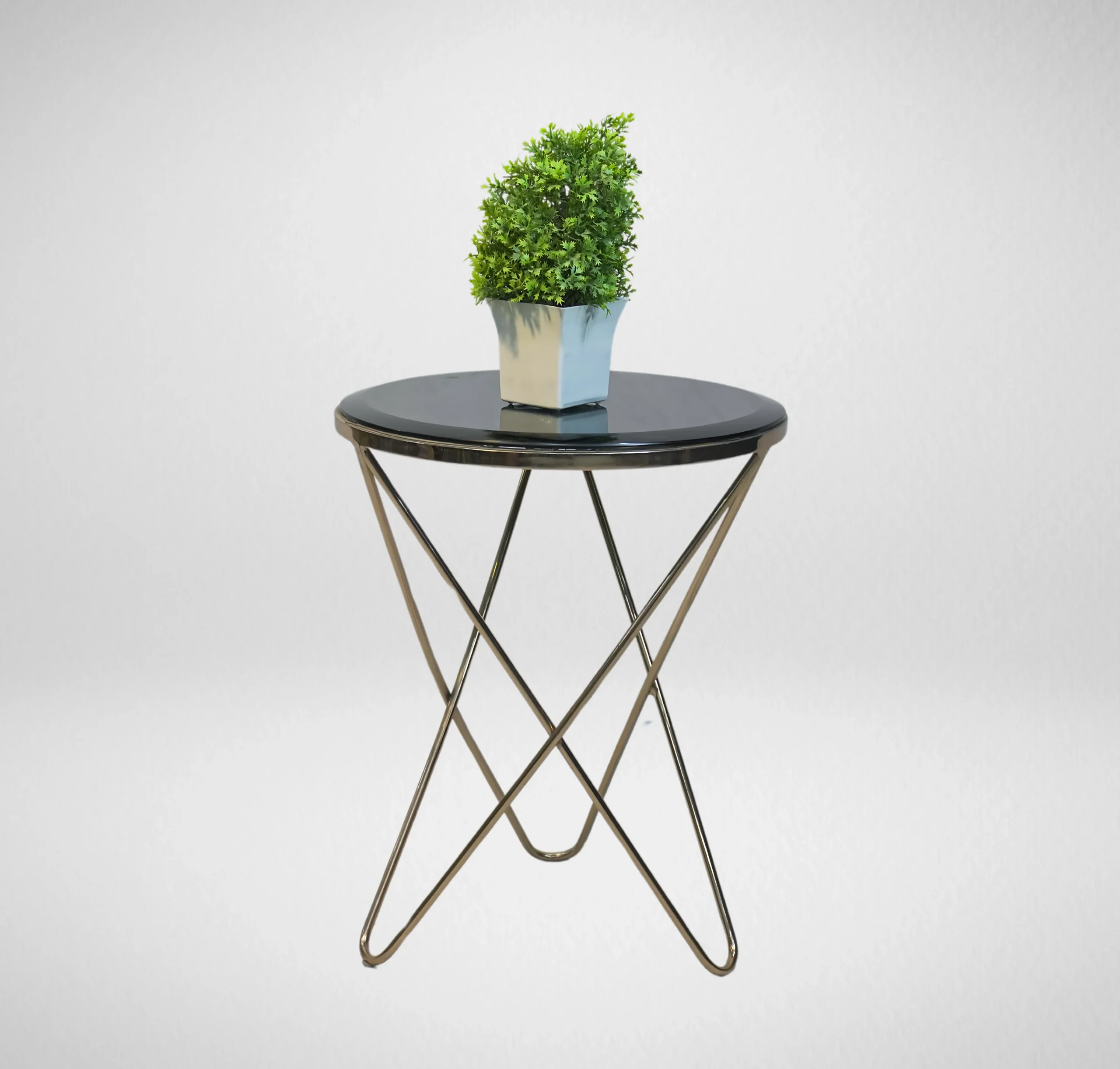 Homfye Rose Gold Elegance Side Table – 16x16x20 Inch