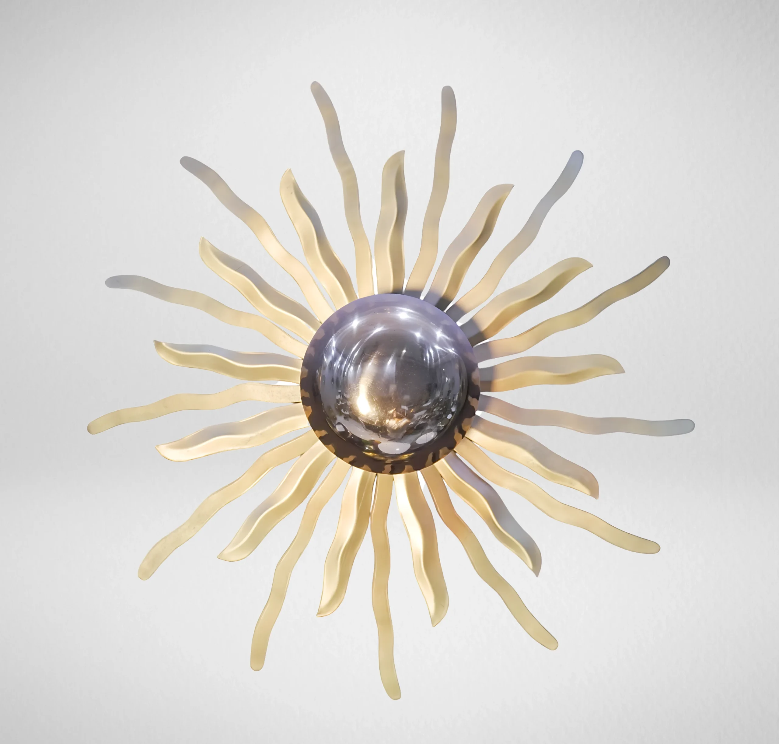 Homfye Matte Brass Sunburst Wall Light – 20x6x20 Inch