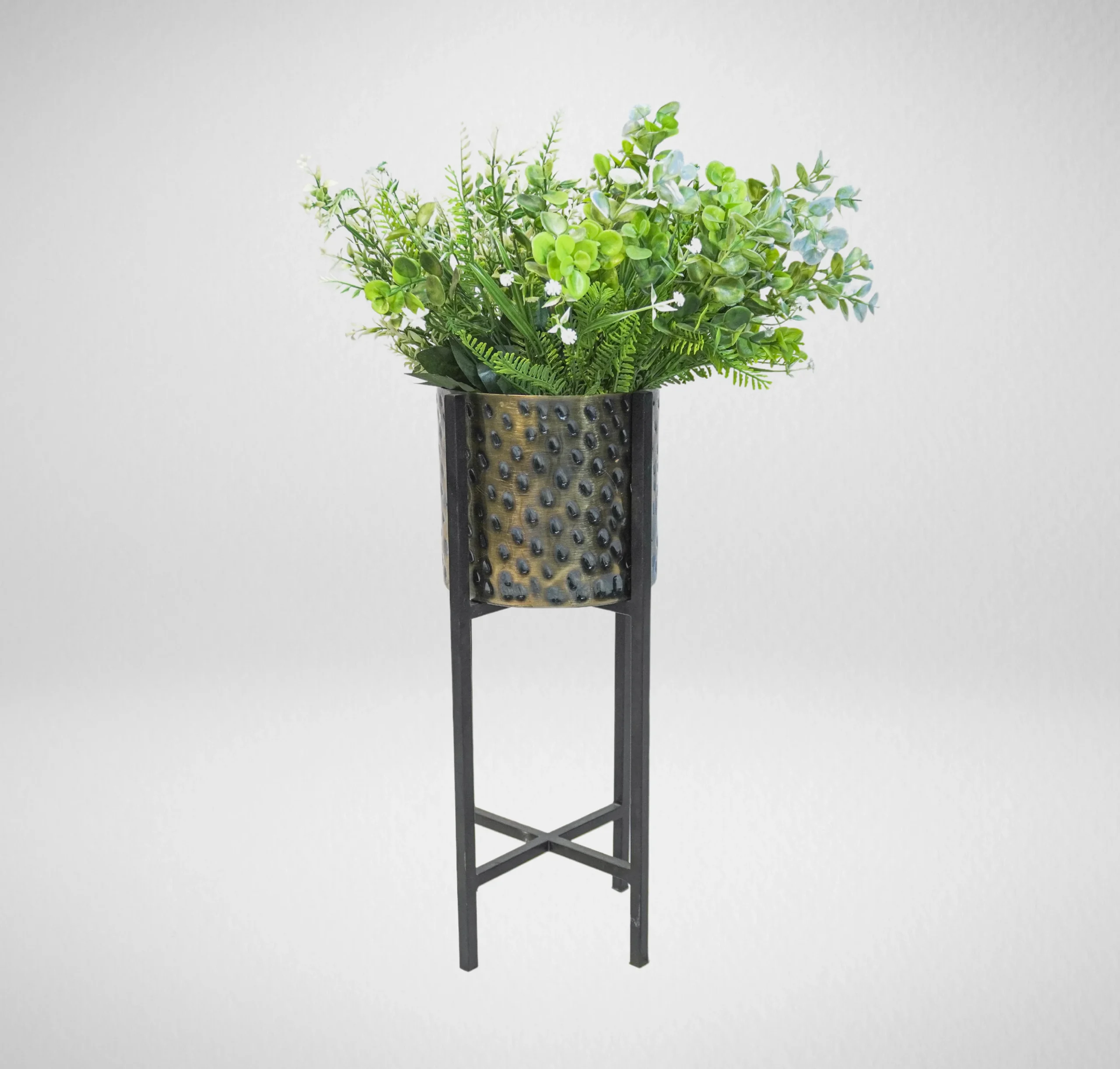 Homfye Cosmic Copper Antique Metal Planter – 9x9x20 Inch