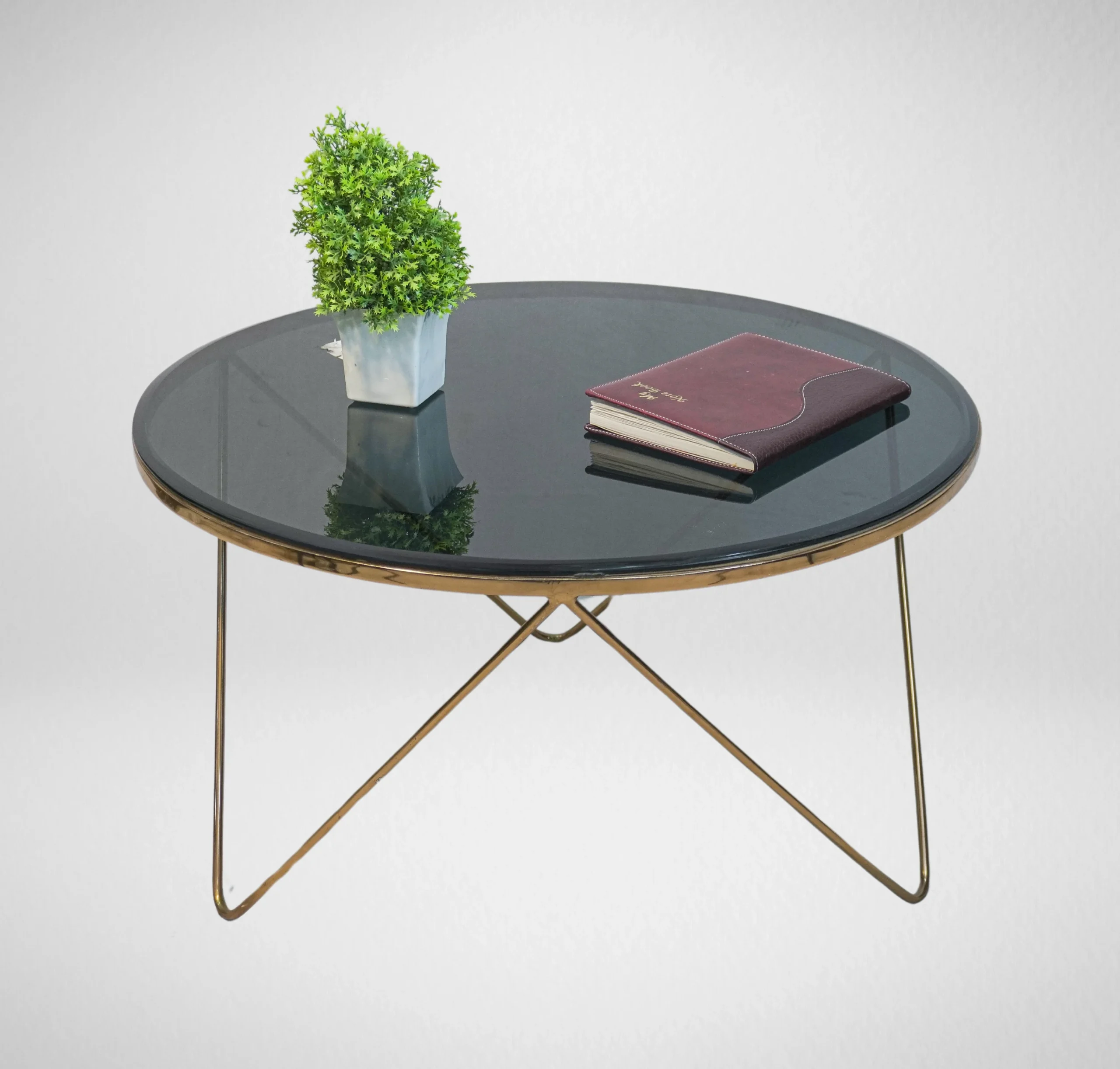 Homfye Rose Gold Nexus Coffee Table – 30x30x17 Inch