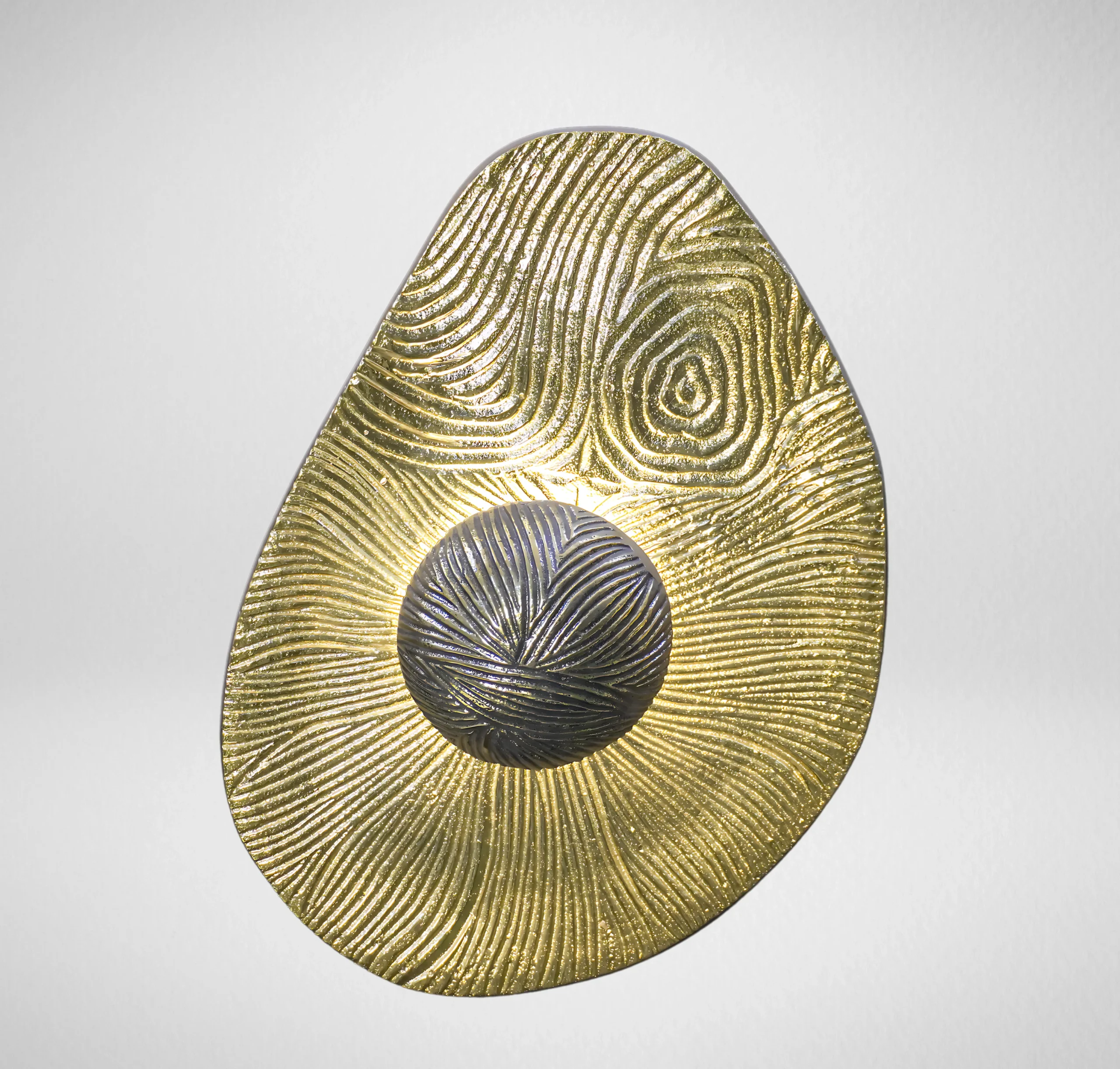 Homfye Golden Teardrop Textured Wall Light – 15.5x4x10.5 Inch