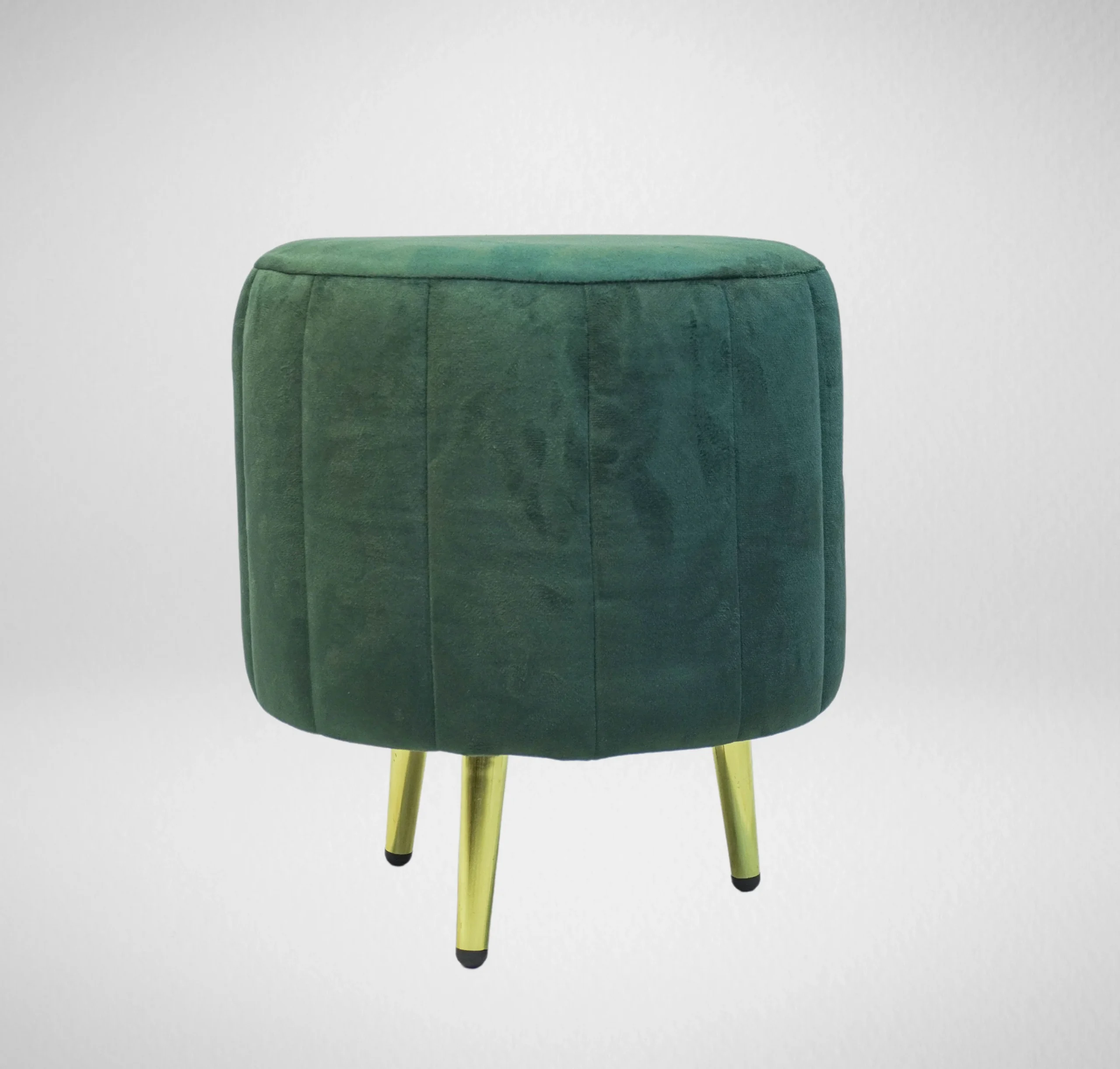 Homfye Emerald Enclave Velvet Ottoman – 15.5×15.5×17 Inch