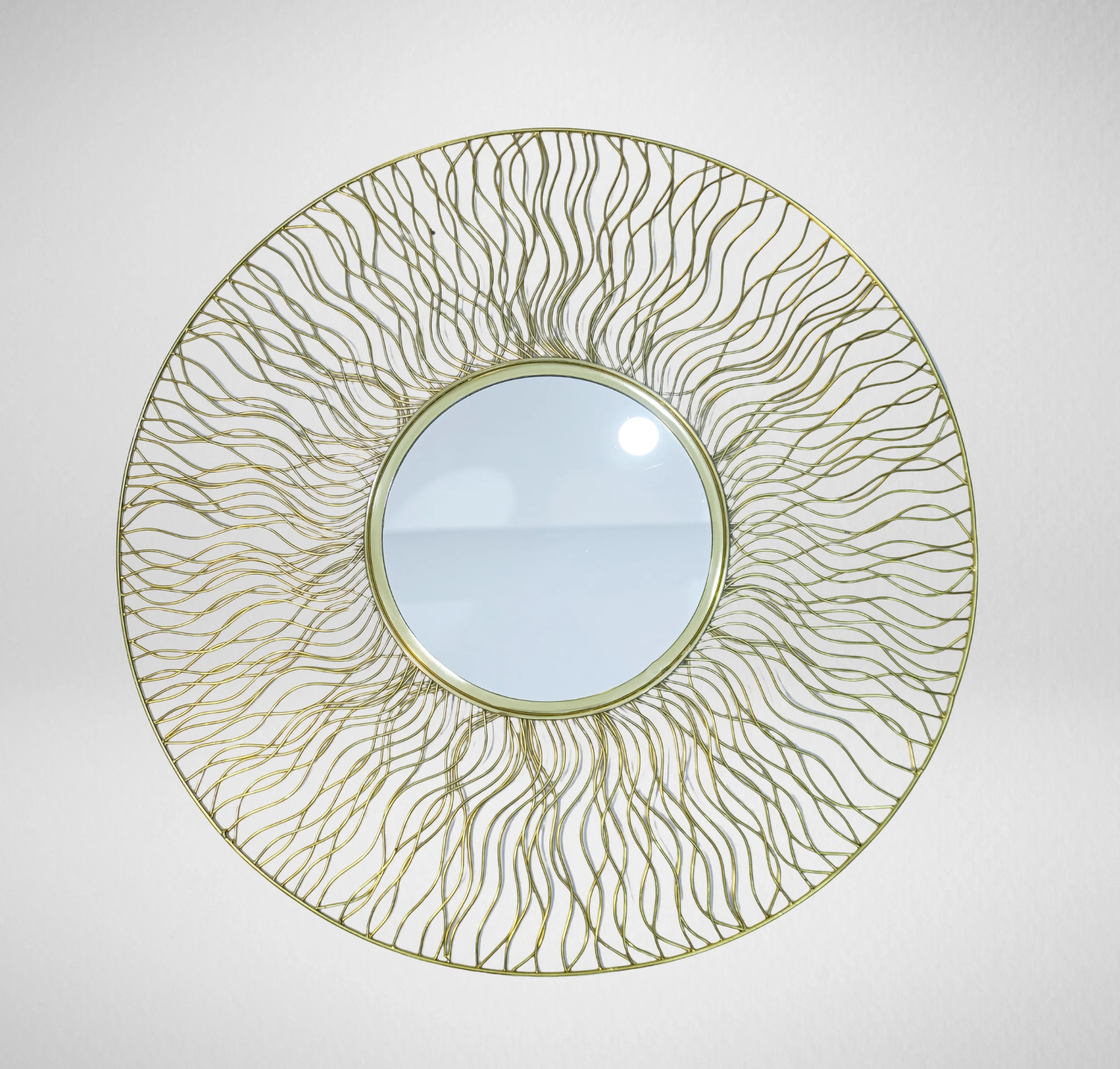 Homfye Coral Radiance Gold Wall Mirror – 34x1x34 Inch