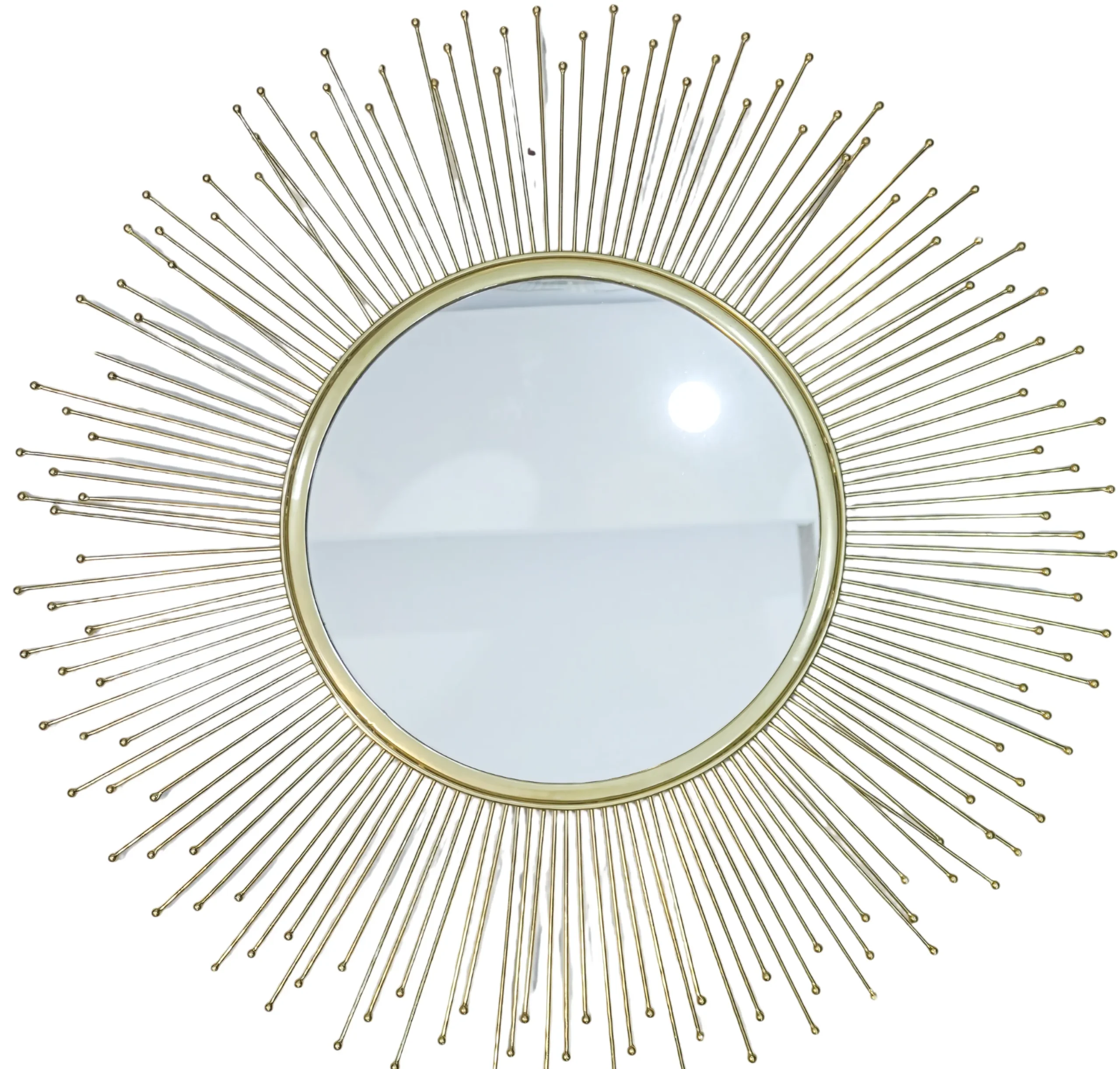 Homfye Radiant Sunburst Gold Wall Mirror – 31.5x1x31.5 Inch