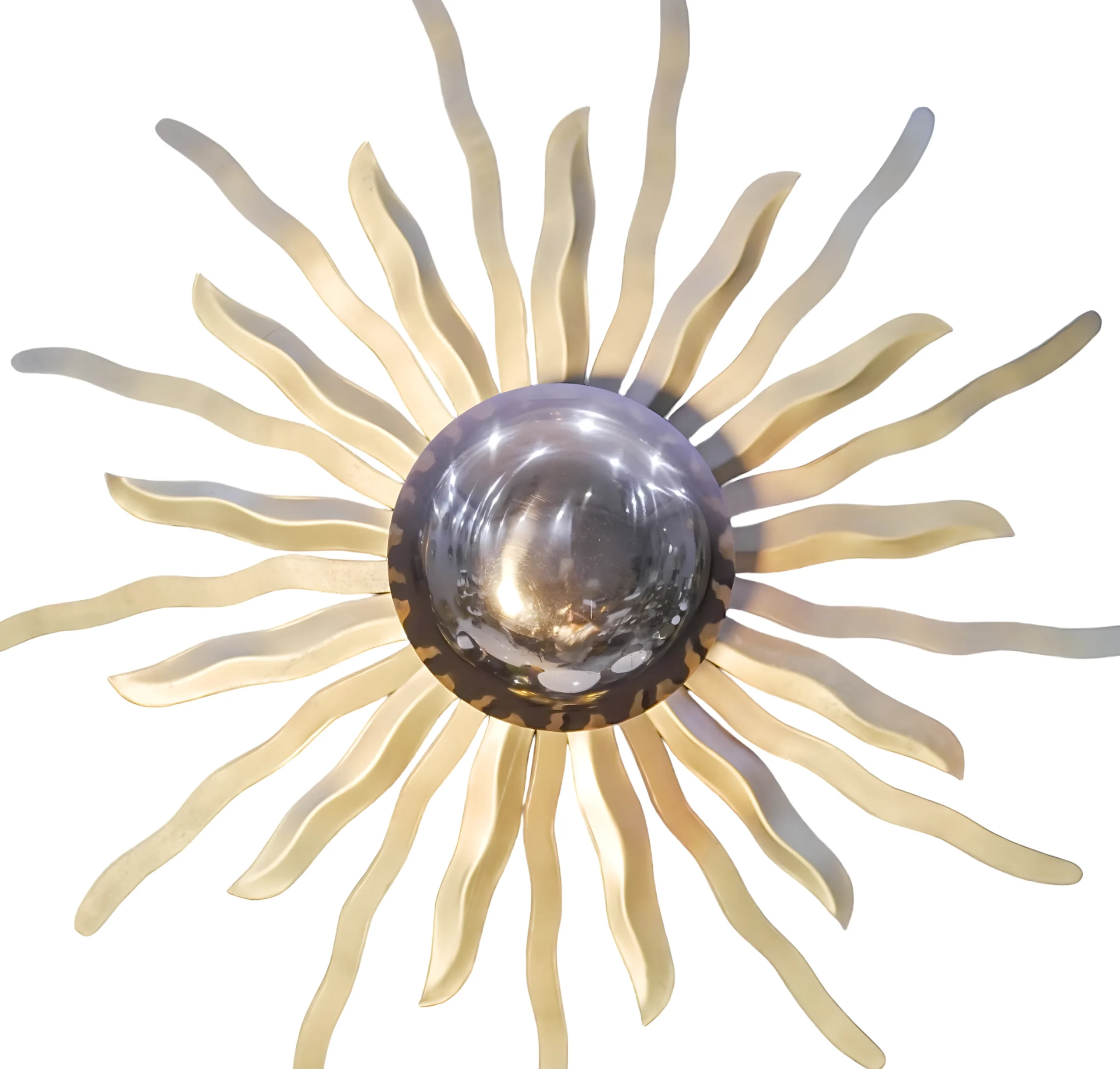 Homfye Matte Brass Sunburst Wall Light – 20x6x20 Inch