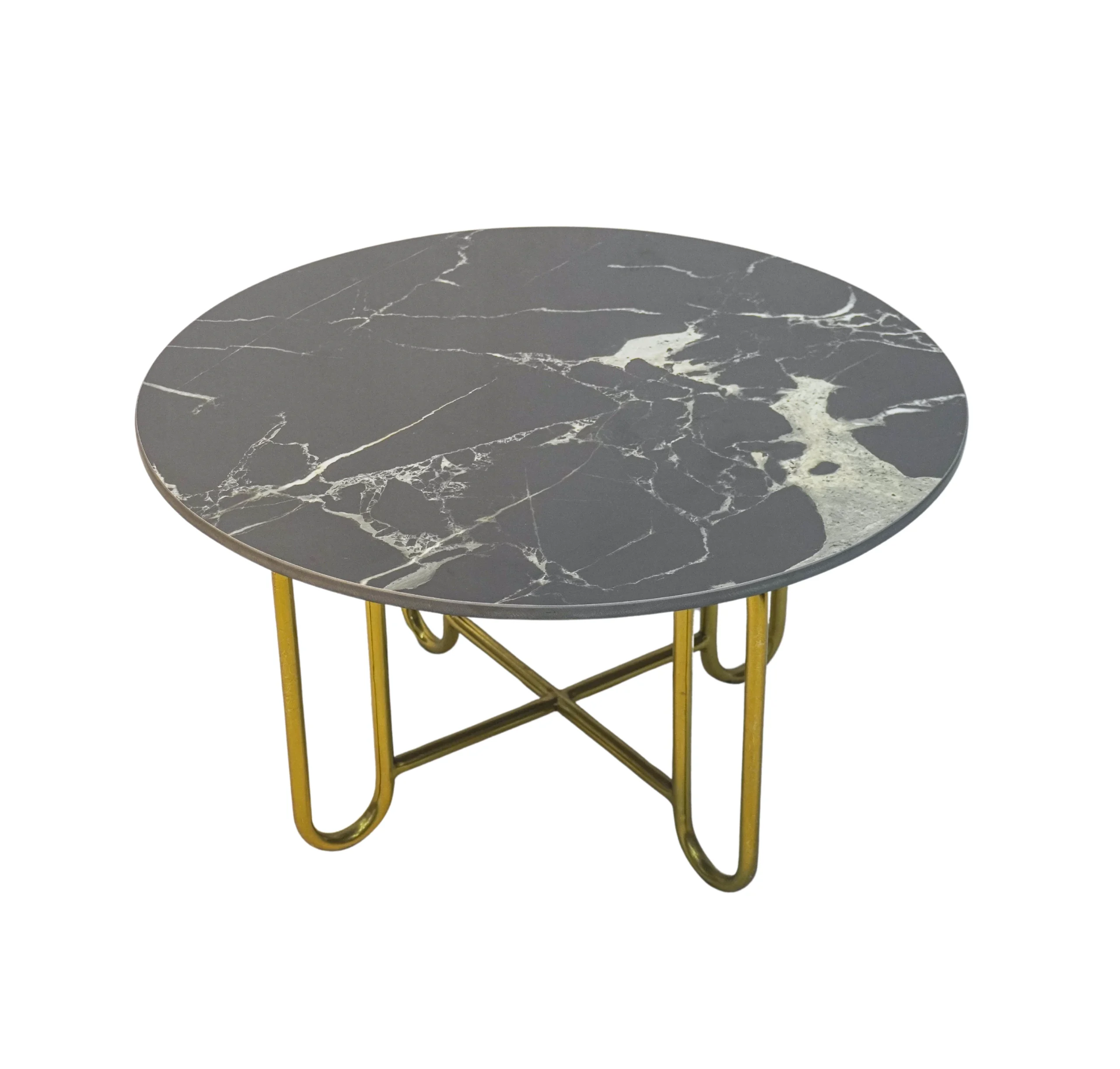 Homfye Gleaming Grey Marble Coffee Table – 30x30x17 Inch