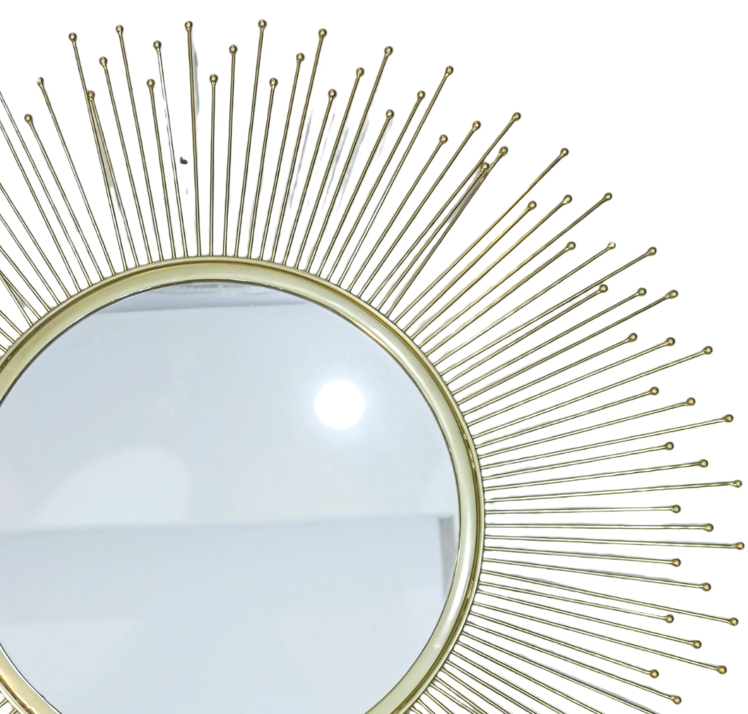 Homfye Radiant Sunburst Gold Wall Mirror – 31.5x1x31.5 Inch