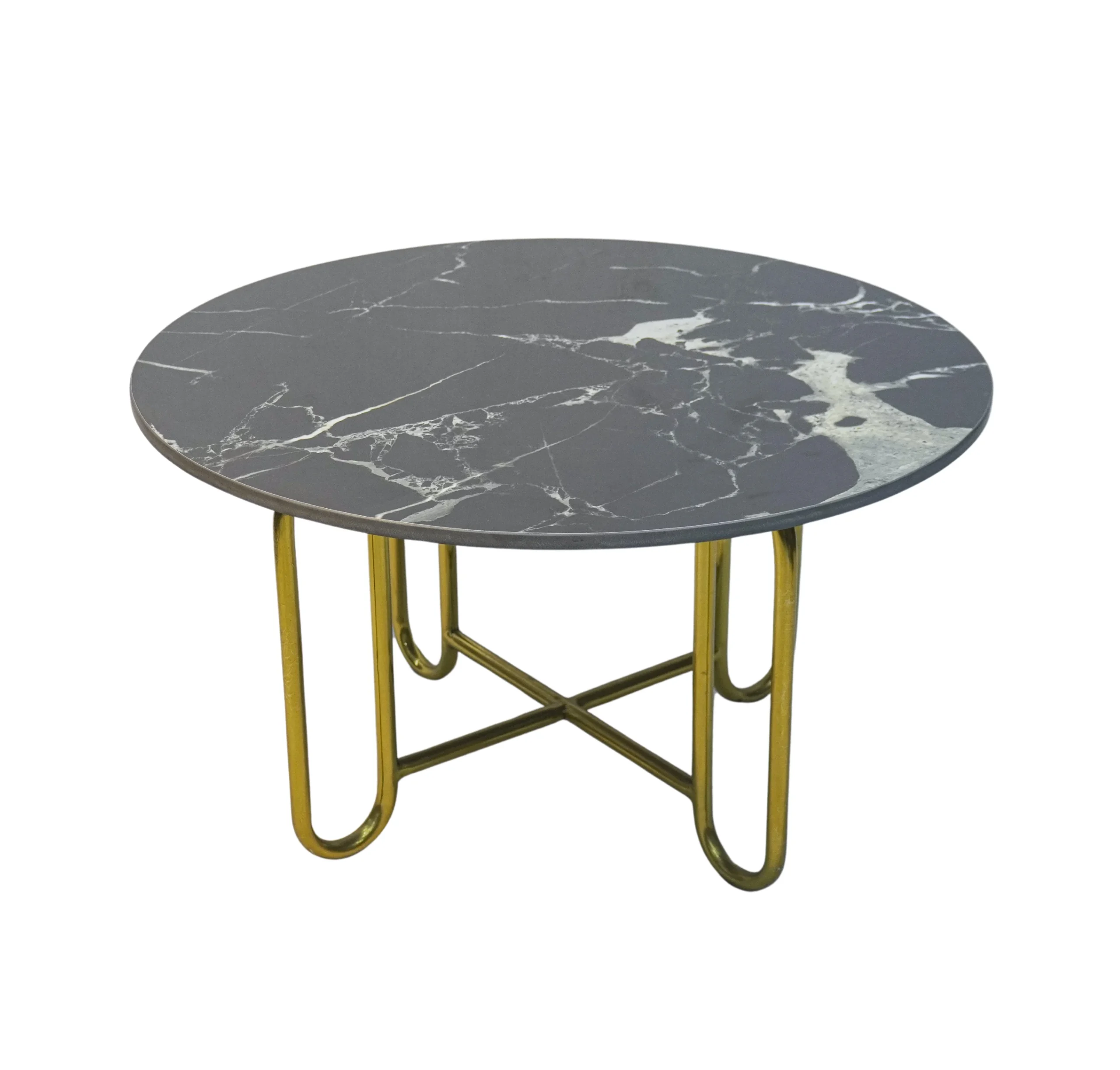 Homfye Gleaming Grey Marble Coffee Table – 30x30x17 Inch