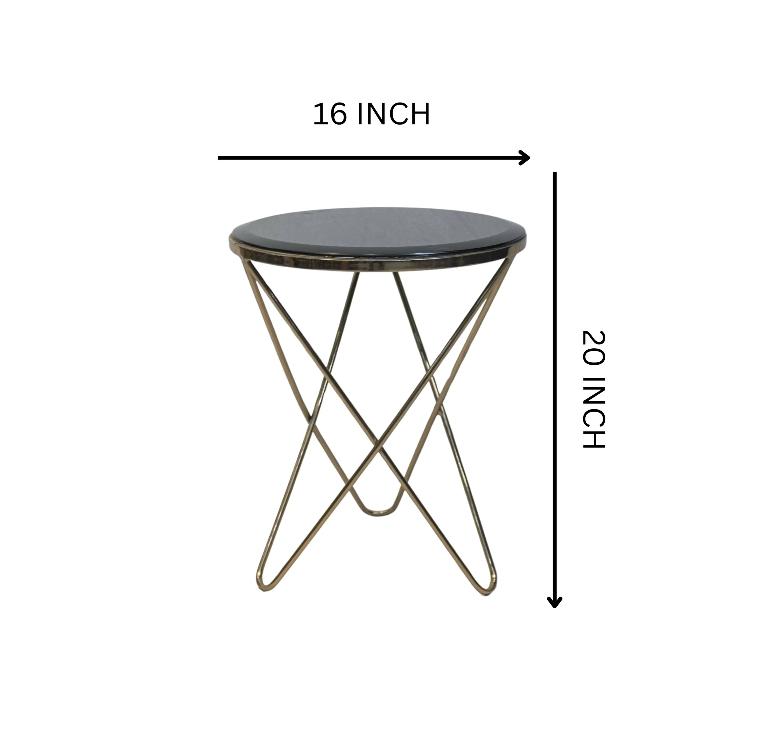 Homfye Rose Gold Elegance Side Table – 16x16x20 Inch