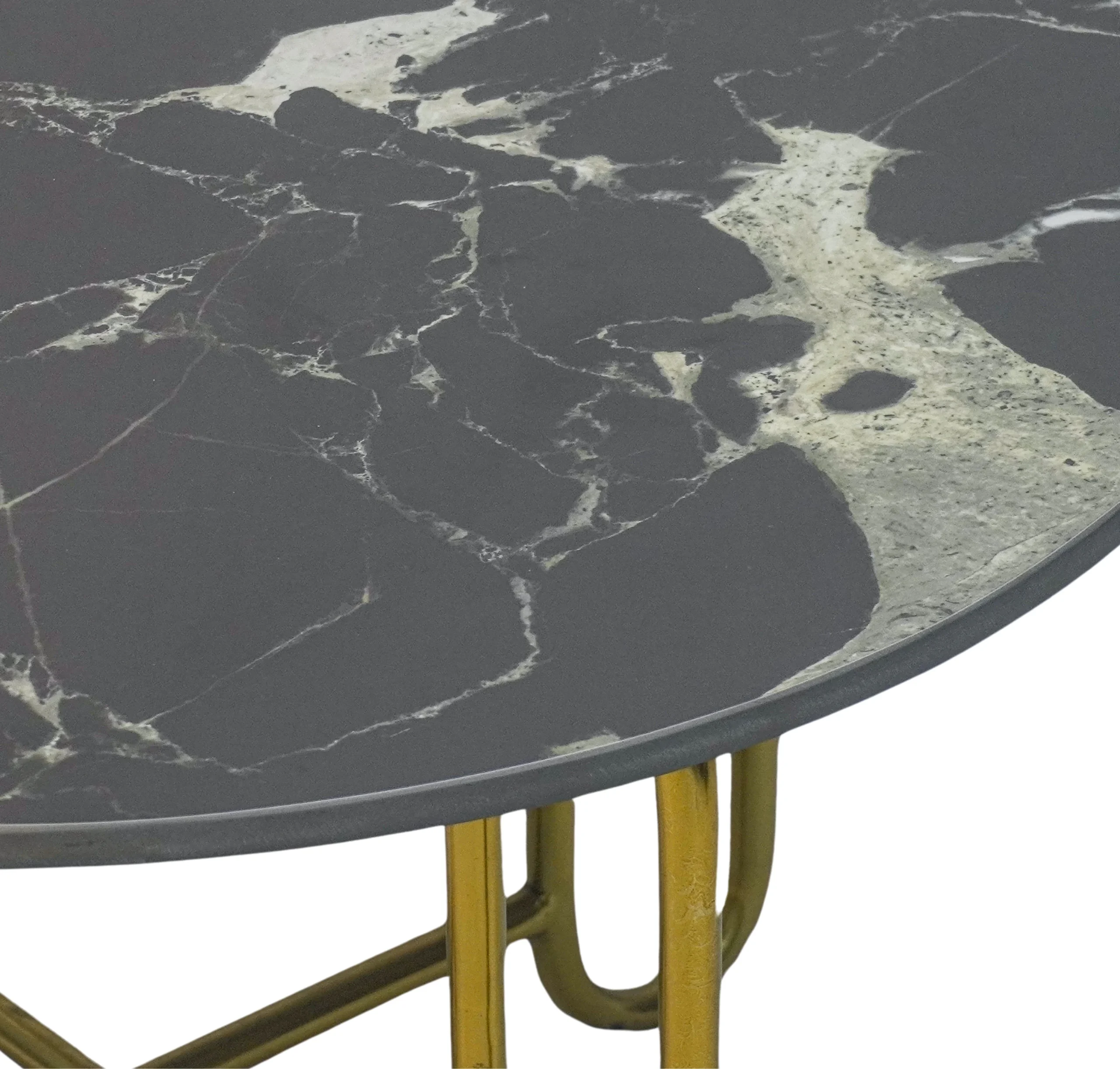 Homfye Gleaming Grey Marble Coffee Table – 30x30x17 Inch