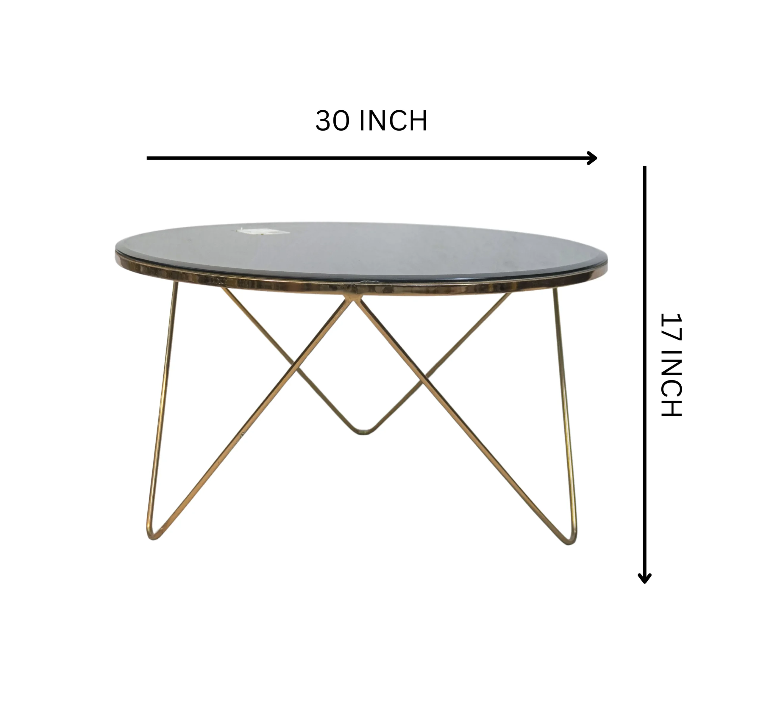 Homfye Rose Gold Nexus Coffee Table – 30x30x17 Inch