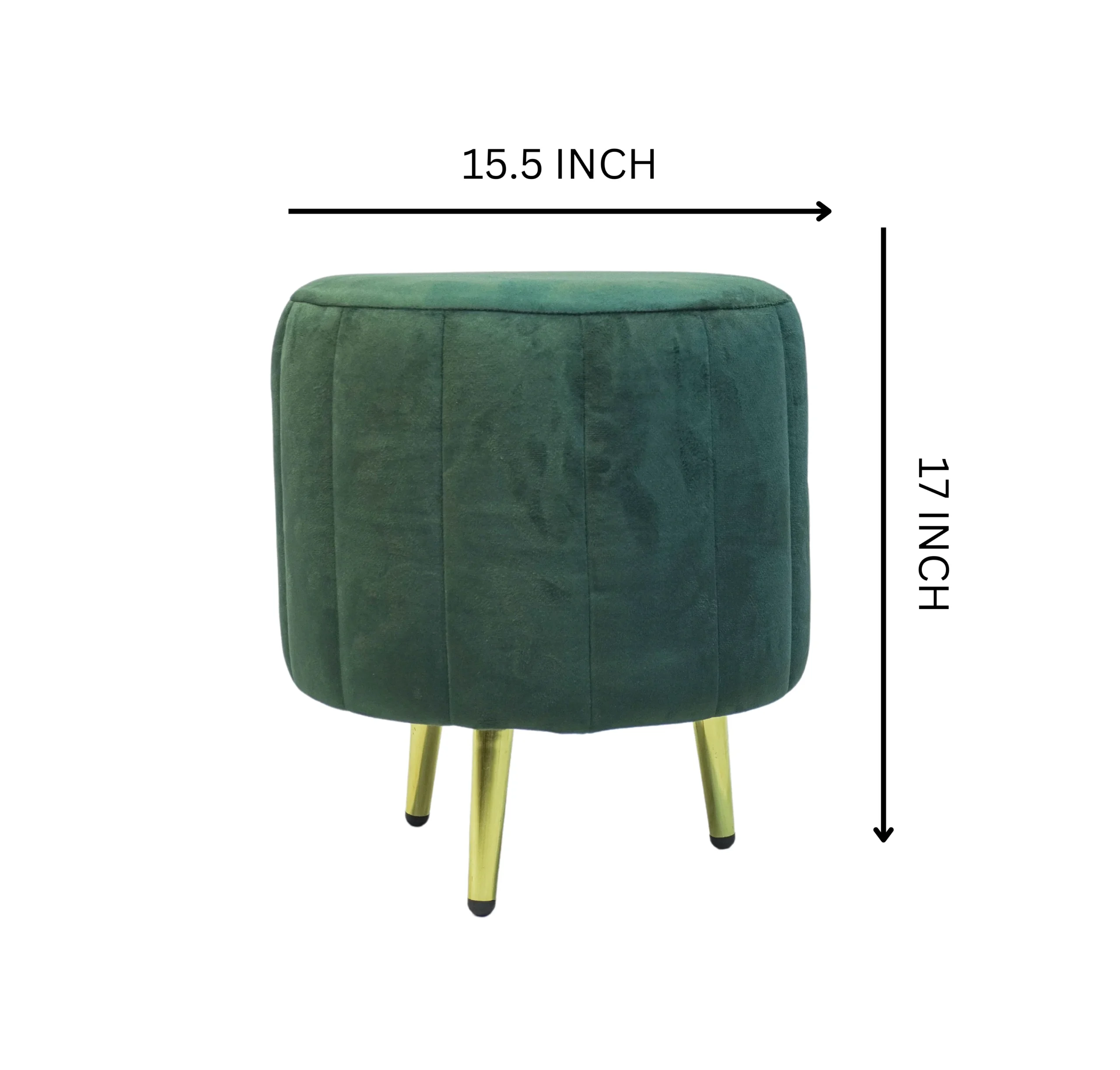 Homfye Emerald Enclave Velvet Ottoman – 15.5×15.5×17 Inch