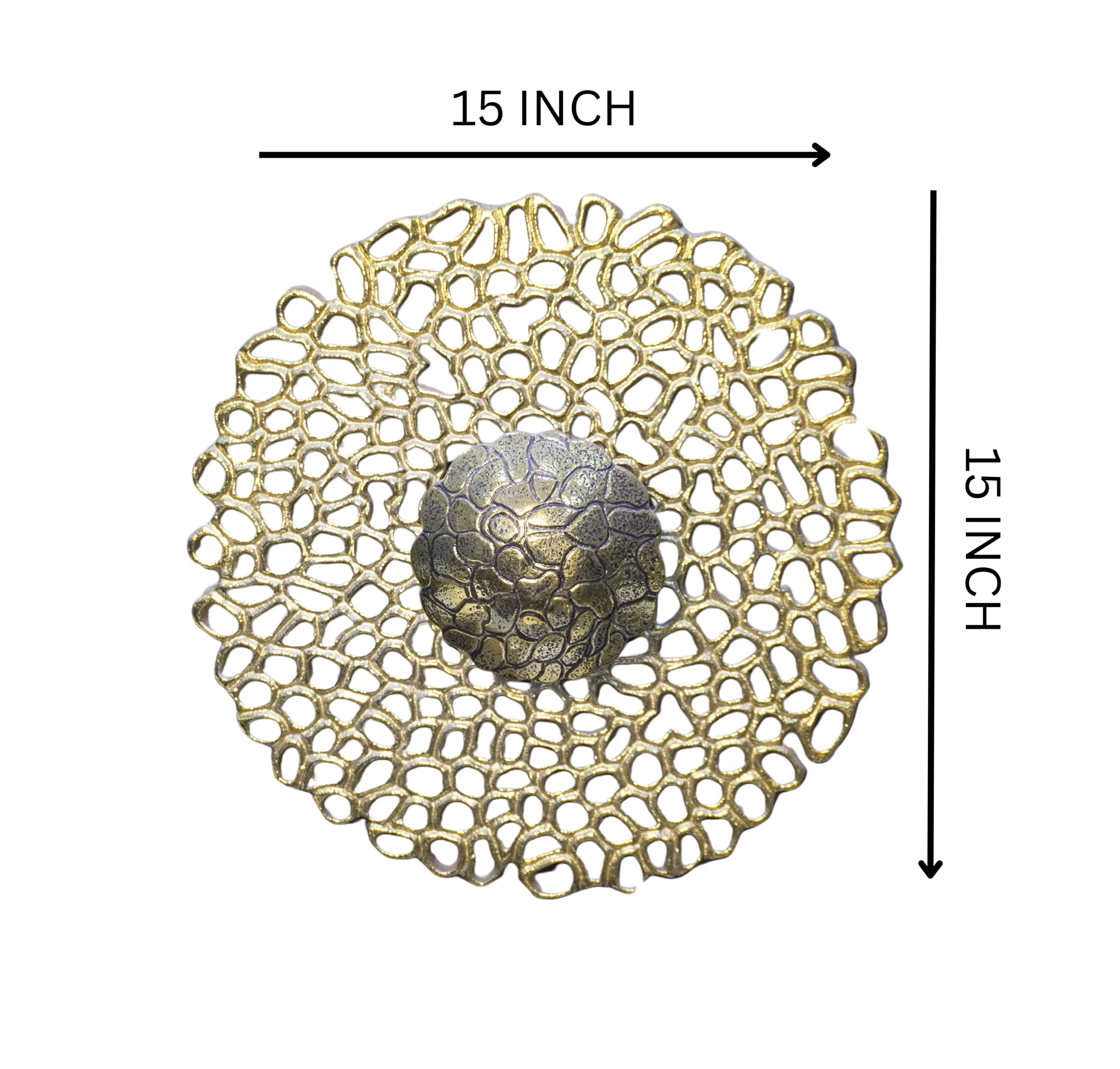 Homfye Golden Lacework Wall Light – 15x4x15 Inch