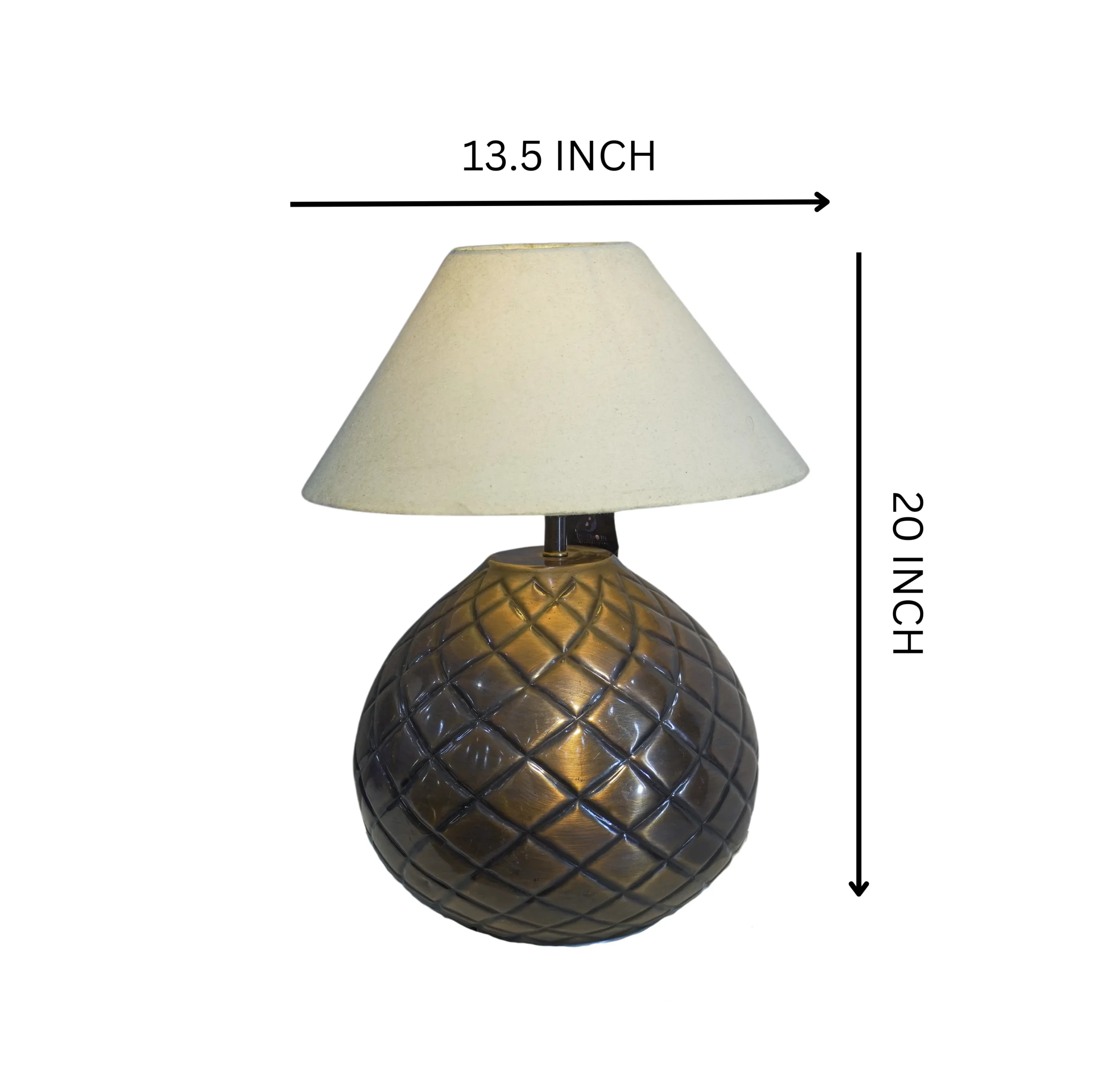 Homfye Aura Antique Copper Table Lamp – 13.5×13.5×20 Inch