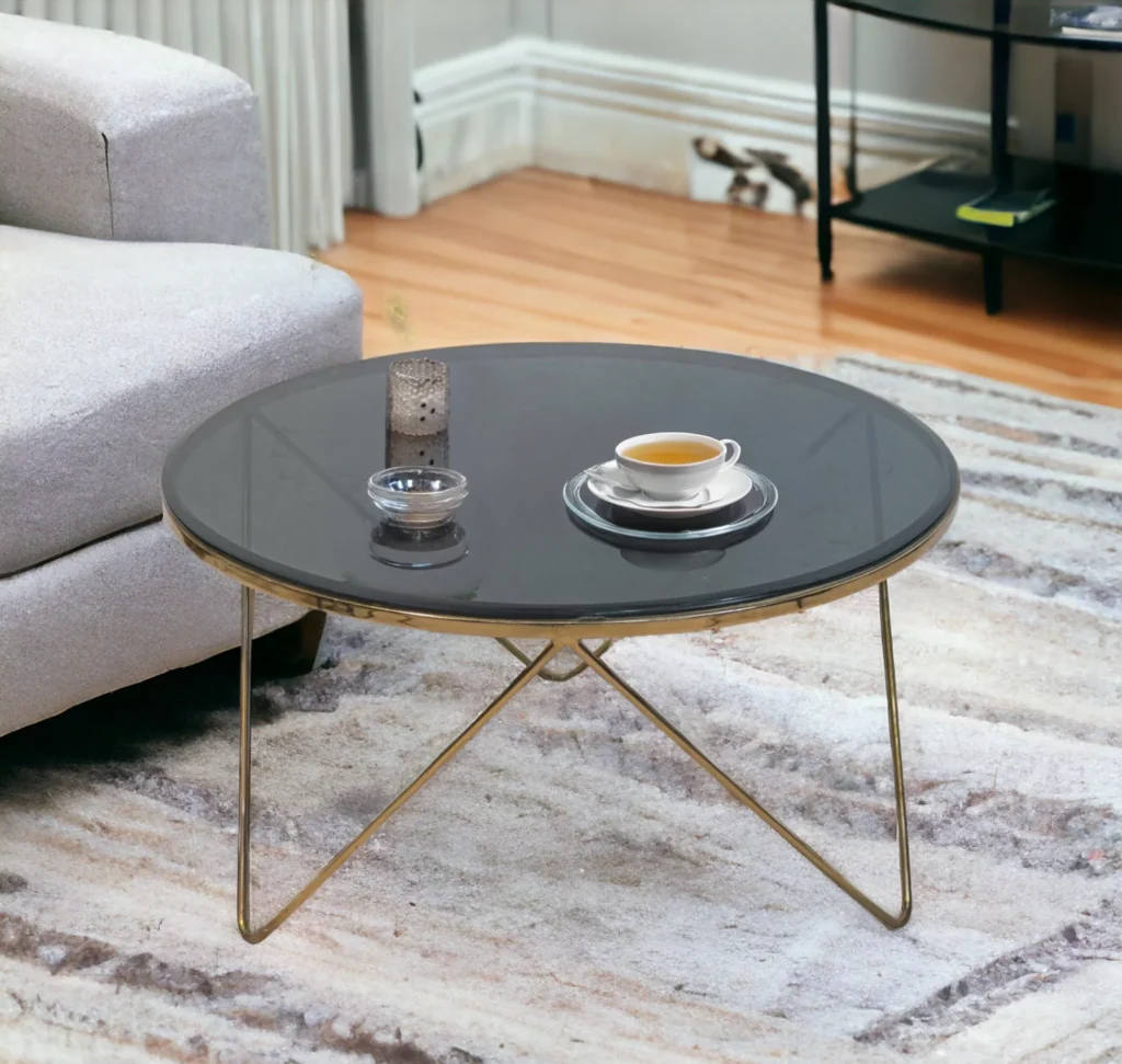 Homfye Rose Gold Nexus Coffee Table