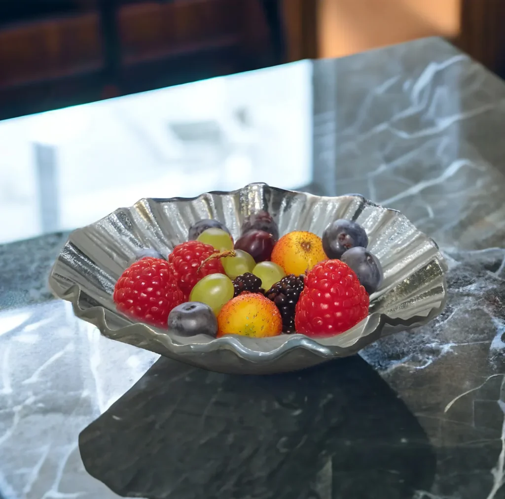 Homfye Sleek Silver Aluminium Platter